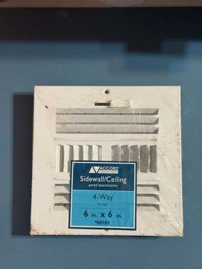 Accord 6" x 6" 4-Way Sidewall/Ceiling Register Vent, White, ABSWWH466